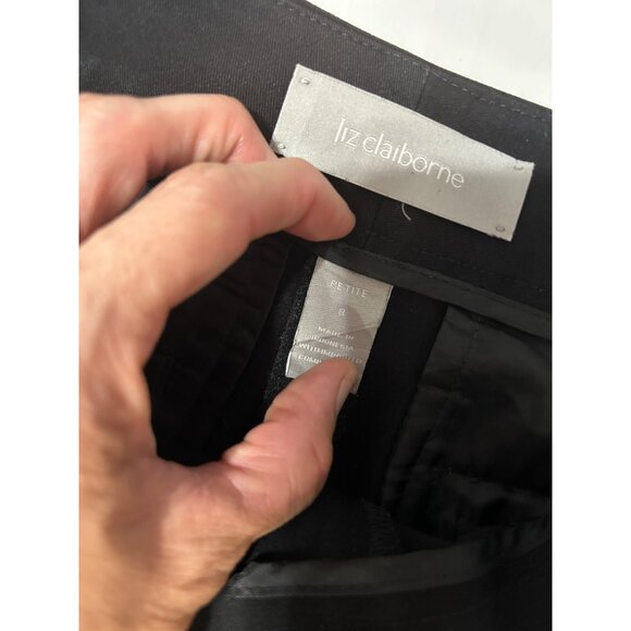 Liz Claiborne Black Petite Wide-Leg Pants Womens Size 8P 1788 - Picture 6 of 7